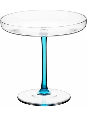 Paşabahçe El Yapımı Cam Mini Ayaklı Servis Tabağı Turkuaz 12 cm