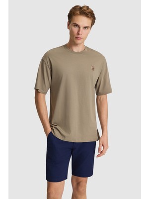 U.s. Polo Assn. Erkek Haki Tişört Basic 50326993-VR027