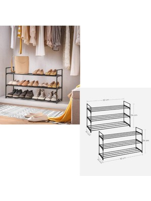 Astera 3 Katlı Ayakkabı Rafı, Ayakkabı Düzenleyici, 2'li Set