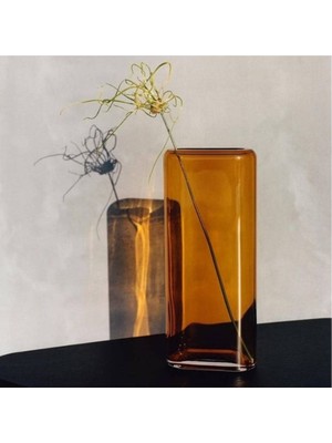 Paşabahçe Nude Layers Amber Renkli Cam Vazo 32.5 cm