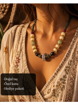 Herşey Nota Bohem Valeska Doğal Taş ve Seramik Boncuk Tasarım Kolye