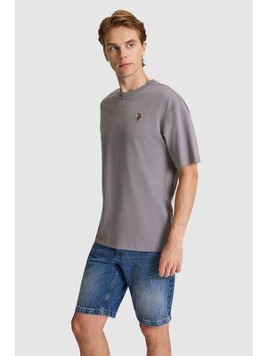 U.s. Polo Assn. Erkek Gri Tişört Basic 50326993-VR024