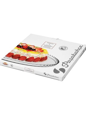 Paşabahçe Büyük Boy Cam Ayaksız Düz Pasta Kek Sunum ve Servis Tabağı 32 cm