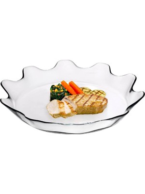 Paşabahçe Cam Pasta ve Kek Sunum Servis Tabağı Fanussuz 32 cm