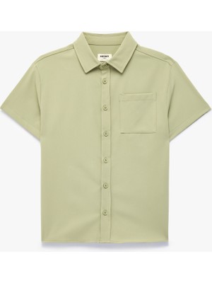 Koton Kısa Kollu Gömlek Yaka Oversize Basic Gömlek