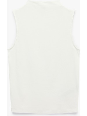 Koton Modal Kumaş Slim Fit Dik Yaka Kolsuz Tişört