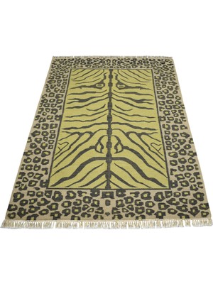 Zehra Abla Halı Yeni El Dokuma Modern Leopar Tasarım Yün Kilim 7395