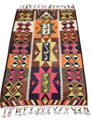 Kilim Antik El Dokuma Seccade Namazlık Herki Yün Kilim 1626 - Yeni - Çok Renkli