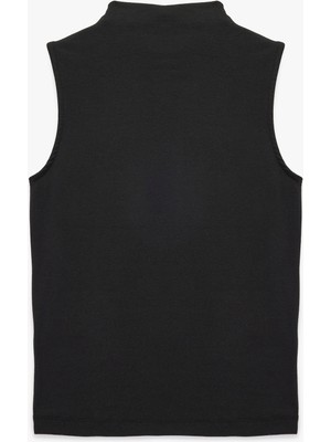 Koton Modal Kumaş Slim Fit Dik Yaka Kolsuz Tişört