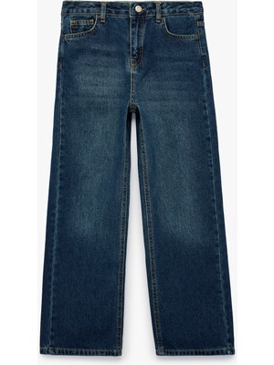 Koton Pamuklu Loose Fit Geniş Paça Denim Pantolon