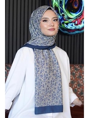 Zg Store Çiçek Desen Turkuaz Soft Pamuk Şal Çok Renkli 42
