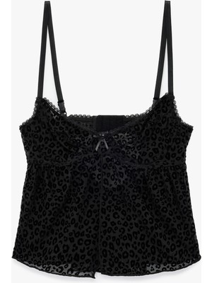 Koton Ince Askılı Leopar Desenli Kamisol Pijama Üstü