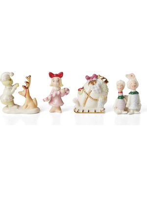 Zg Store Lenox 897220 Who-Ville Aksesuarları 4 Parça Heykelcik Seti, Noel ve Tatil Dekoru