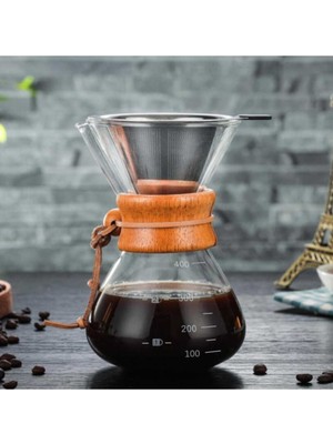 Empressco Şeffaf Cam Filtre Kahve Seti 400ML, Şık ve Kullanışlı Tasarım