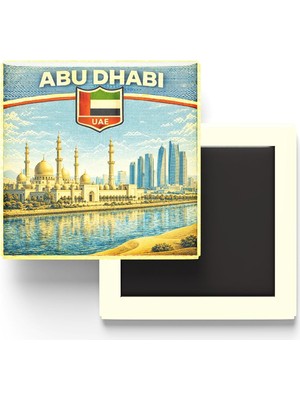 Zg Store Birleşik Arap Emirlikleri Abu Dabi Şehri Temalı Vintage Buzdolap Magneti – 9x9 cm