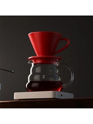 Empressco Kırmızı V60-02 Kahve Sürahisi Seti, Şık ve Kullanışlı Tasarım