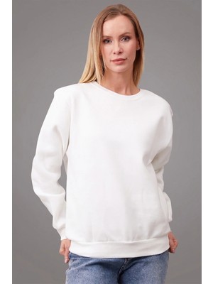 FullaModa Basic Oversize Bisiklet Yaka Sweatshirt