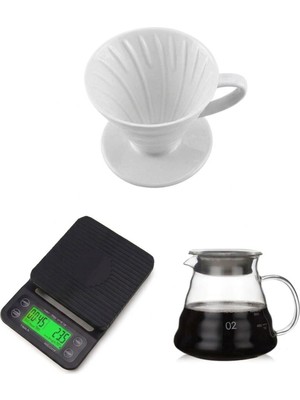 Empressco Kahve Demleme Seti: V60, Sürahi, Tartı ile Mükemmel Kahve Deneyimi
