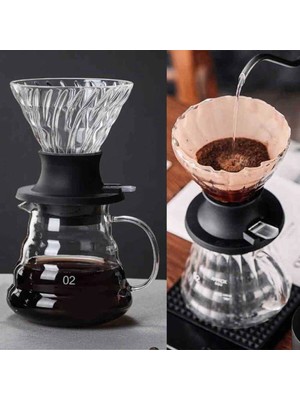 Empressco Ayarlanabilir Cam Kahve Demleme Dripper 200ML, Kolay ve Şık Tasarım