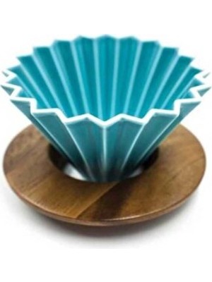 Empressco Turkuaz Ahşap Standlı Dripper, Şık ve Kullanışlı Kahve Aksesuarı