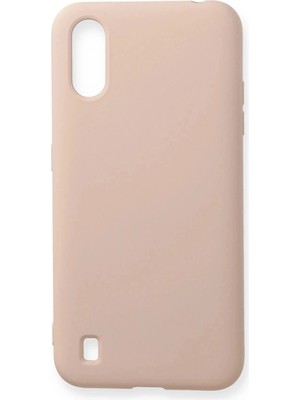 Durukar®  Samsung Galaxy A01 Kılıf Nano Içi Kadife Silikon - Pudra
