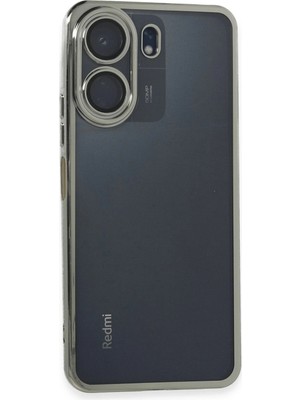 Durukar®   Redmi 13C Kılıf  Lensli Silikon - Gümüş
