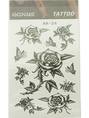 Mercora Tech Gül Tattoo Dövme Sticker