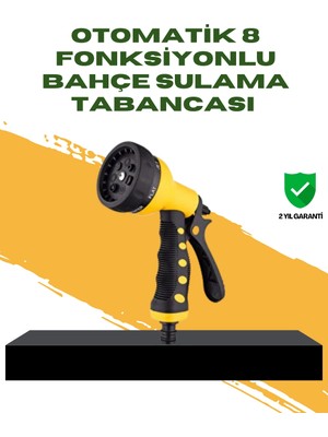 Mercora Tech Bahçe Sulama Tabancası Hortum Ucu 8 Fonksiyonlu Ayarlanabilir