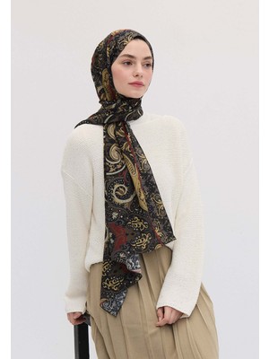 Fresh Scarfs Etnic Paisley Desen Şal Siyah