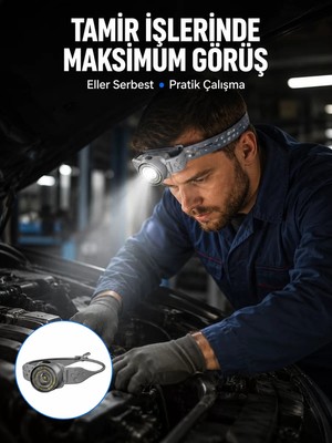 Gees Global LED Kafa Feneri Eller Serbest Kullanım Için Güçlü Işık Kaynağı
