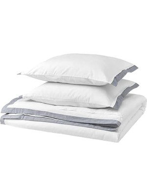 Omrs Store Tåtelsmygare Nevresim ve 2 Yastık Kılıfı, 200X200/50X60 Cm, Beyaz/mavi