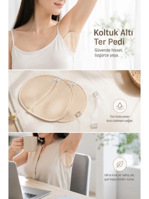 Trade Bazaar Koltuk Altı Ter Pedi | Pamuk Kumaş Ter Emici Koltuk Altı Koruyucu | Yıkanabilir ve Tekrar Kullanılabilir | 1 Çift
