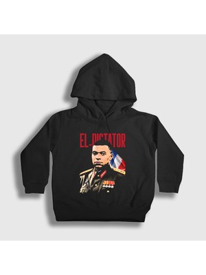 Presmono Unisex Çocuk Siyah El Dictator Kylian Mbappe Futbol Kapüşonlu Sweatshirt