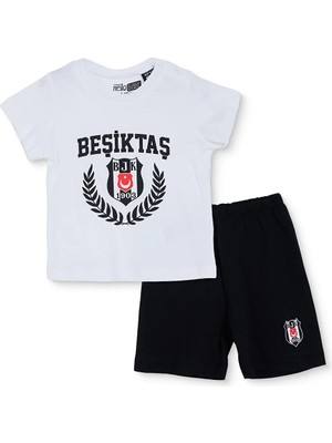 Beşiktaş Erkek Bebek Pijama Takımı Bisiklet Yaka Kısa Kol Reçme