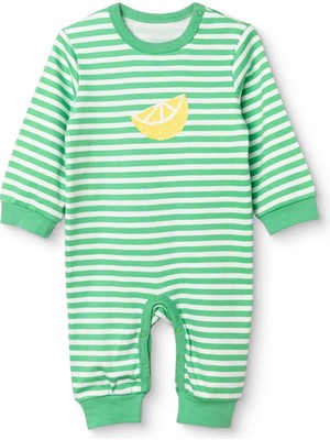 Hellobaby Erkek Bebek Tulum Meyve Baskılı Fermuarlı Bisiklet Yaka Uzun Kol Ribanalı