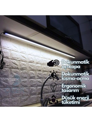 Empressco 120CM Dokunmatik Beyaz LED Mutfak Tezgah Üstü Işık, Dimm Özellikli
