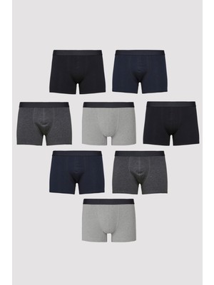 Umfang Erkek Düz Paça Pamuklu Likralı Karışık Renk Boxer 8'li Paket – Günlük Kullanıma Uygun Rahat ve Esnek İç Giyim