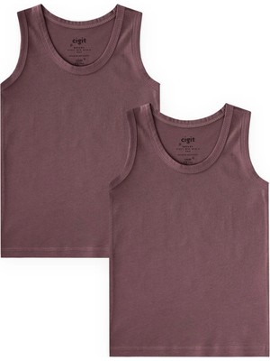 Cigit Ikili Geniş Askılı Atlet 2-11 Yaş Mürdüm