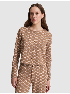 Pierre Cardin Kadın Bej Crop Top Örme Hırka 50328784-VR011