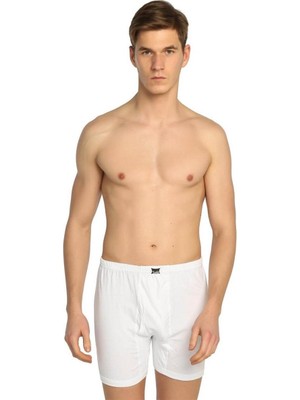 Tutku Erkek Beyaz Penye Arjantin Paçalı Boxer 6'lı Set Desensiz Konforlu Kullanım