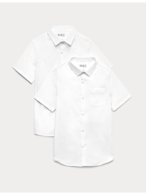 Marks & Spencer 2'li Slim Fit Kısa Kollu Gömlek (2-18 Yaş)