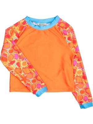 OZMOZ Uv Korumalı Turuncu Uzun Kollu Unisex Çocuk Yüzücü Üstü