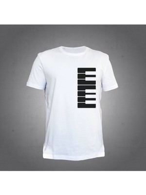 Herşey Nota Piyano Beyaz T-Shirt