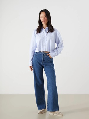 Lc Waikiki Yeni Sezon Beli Lastikli Wideleg Kadın Jean Pantolon
