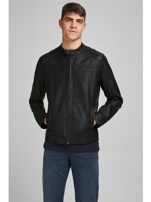 Jack & Jones Erkek Suni Deri Ceket