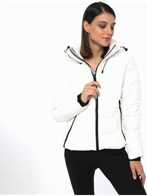 Lumberjack Apreski Coat Kadın Kısa Mont Kaban Beyaz V5
