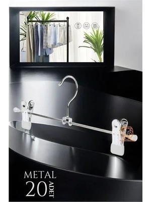 Dinç Store 44 Metal Etek Pantolon Askısı - Mandallı Etek Askısı Pantolon Askısı 20 Adet