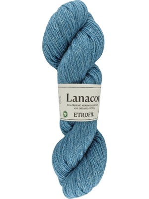 Etrofil Lanacot Örgü İpi Donmuş Göl %55 Organik Merino Yün %45 Organik Pamuk 50g 225m (75213)