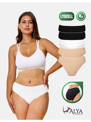 Alya Underwear Kadın Külot, Lyocell Kumaş Külot, Yumuşak ve Dayanıklı Kadın Iç Çamaşırı, Liyosel ( P02, 2xl )