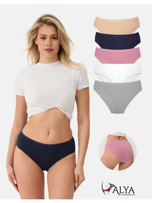 Alya Underwear Kadın Pamuklu Bato / Hipster Slip Külot - 5'li Paket (MULTICOLOR-P04)